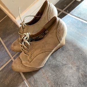 Bonnibel booties with a wedge.